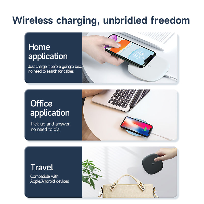 YN-101 15W Fast Wireless Charger with LED Indicator, Slim Mini Charging Pad YN-101 15W Fast Wireless Charger with LED Indicator, Slim Mini Charging Pad